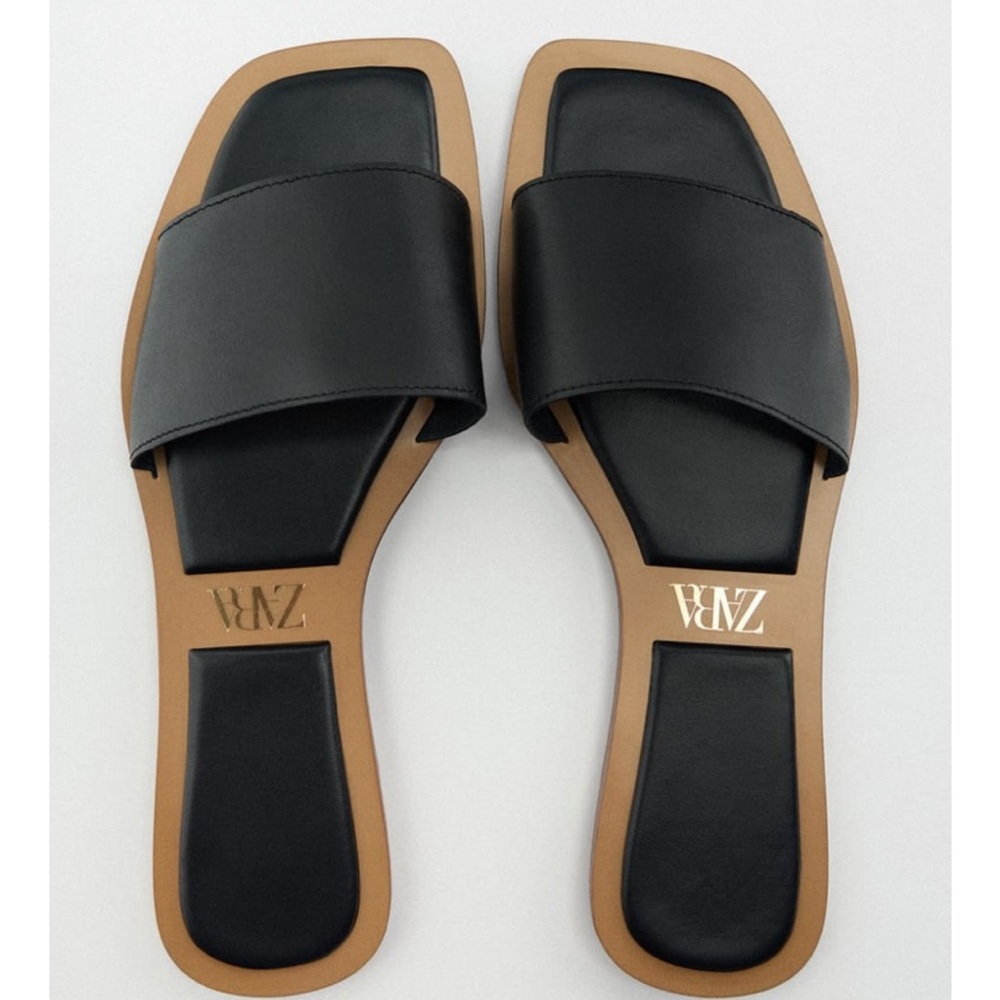 Zara Flat Leather Sandals